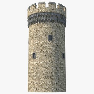 big medieval castle tower model