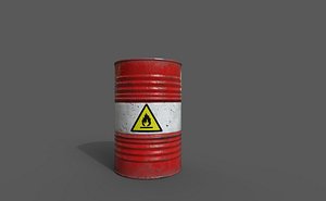 Barrel flammable - PBR Game Ready model Low-poly