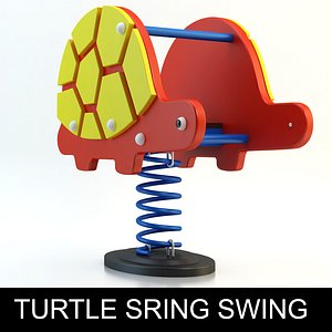 3d model turtle spring swing playground