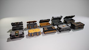 3D Ammo Boxes Props model