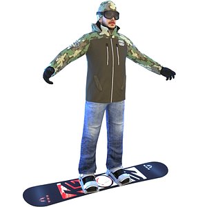 snowboarder 3 board 3D model