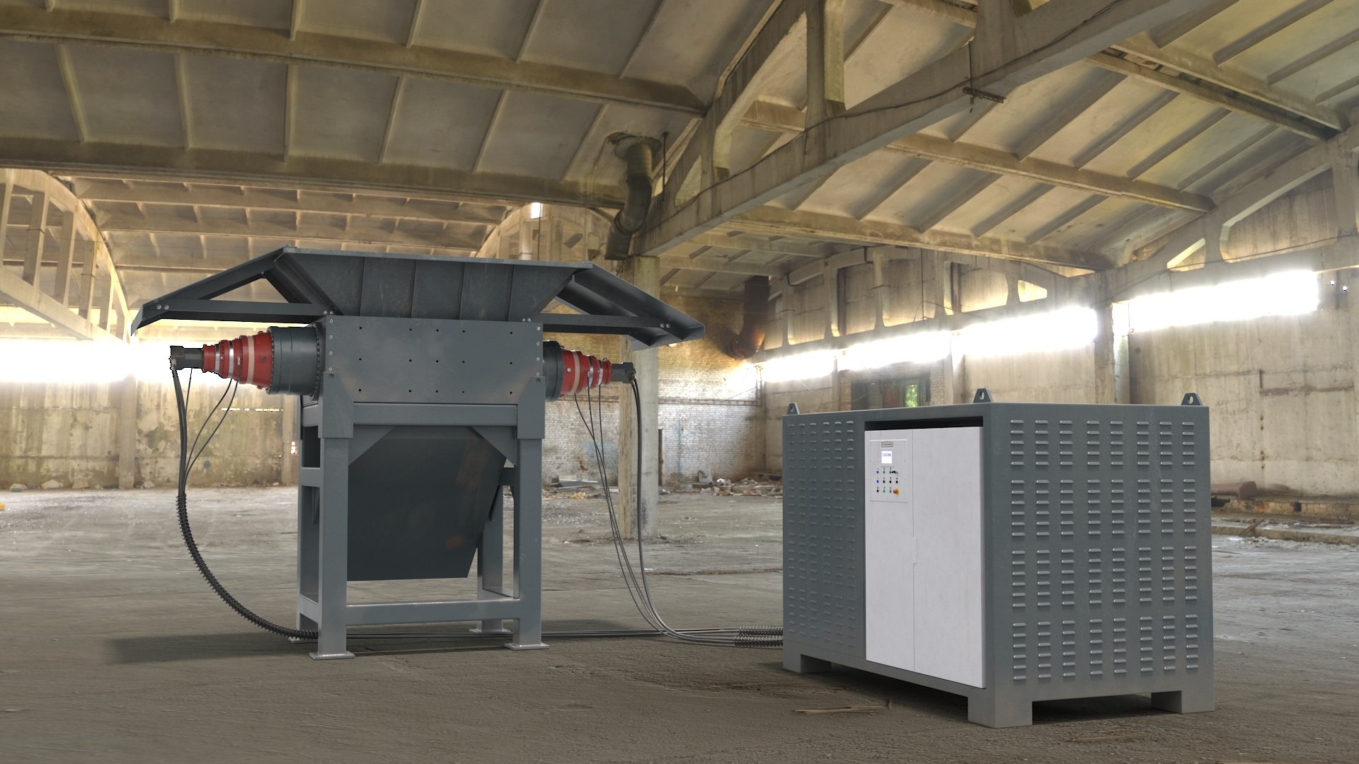 Industrial Metal Shredder 3D model preview