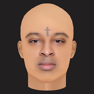Low Poly 21 Savage Rapper Head