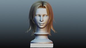 Female hair low poly