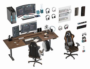 Gaming Equipment Gaming Set Gaming PC Controller Gaming Computer and Chair model