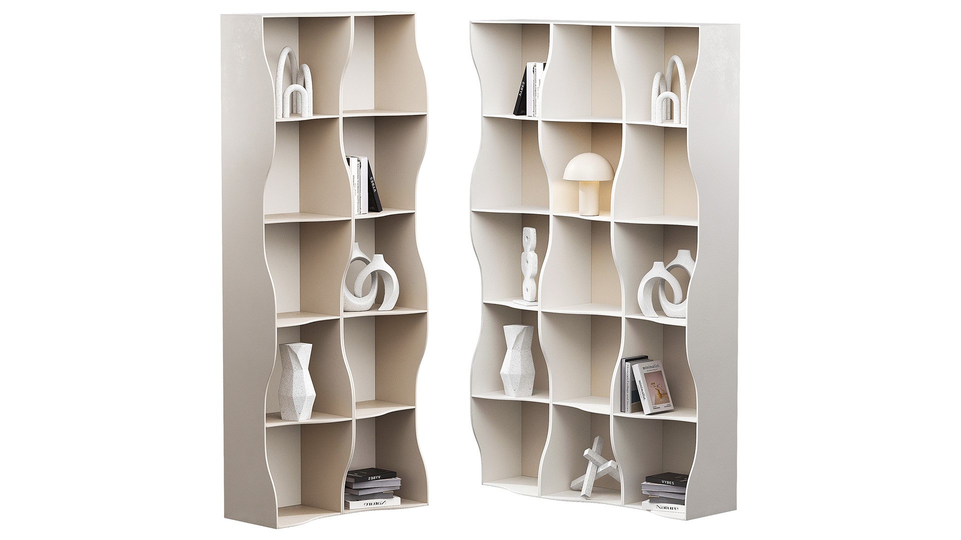 3D Wavy Rack Set Decorative Shelves - TurboSquid 2253278