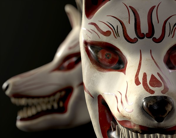 japanese demon fox mask