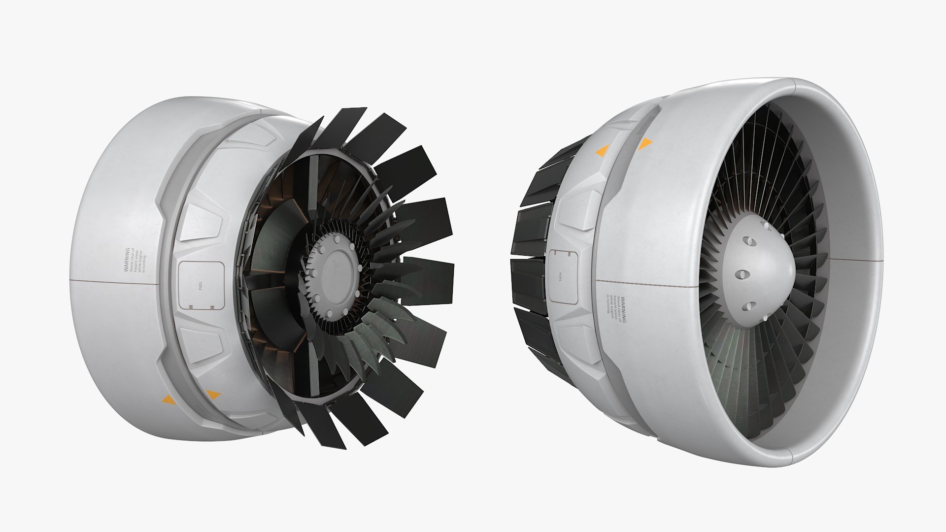 Propulsion Jet Rotor White Rigged 3D model preview