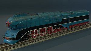 3D experienced steam locomotive 2-3-2 model