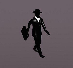 3d model simple business man suitcase