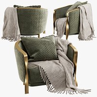 rugiano vetrina metal fabric armchair furniture gold pattern pilow 3dsmax vray corona design interio
