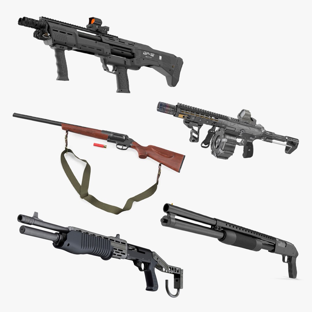 Shotguns Collection 5 3D model preview