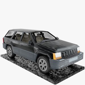 3D model low poly jeep cherokee1998