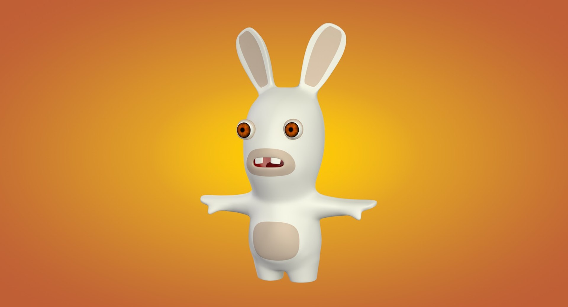 Rabbid Cartoon 3d Model