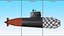 Modern Diesel-Electric Submarine Black Rigged for Maya
