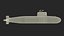 Modern Diesel-Electric Submarine Black Rigged for Maya