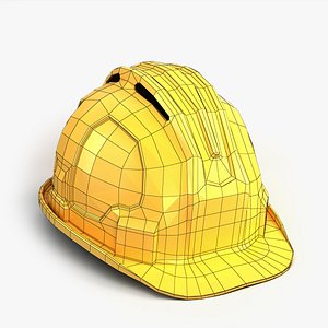 yellow worker helmet 3D model