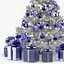White Christmas Tree with Blue Ornament