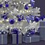 White Christmas Tree with Blue Ornament