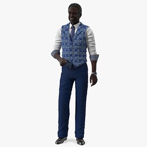 Afro American Grandpa Everyday Style Smiling 3D model