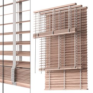 Wooden blinds set 33 3D model