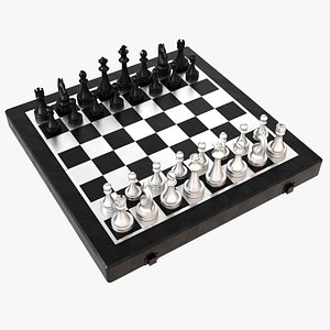 Chessboard metallic black white 3D model