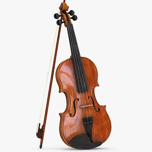Violin with Bow and  Interior  PBR