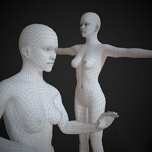 Rigged White Woman Basemesh