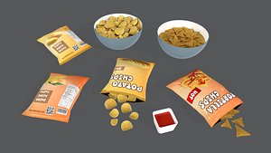 3D Lowpoly Chips pack