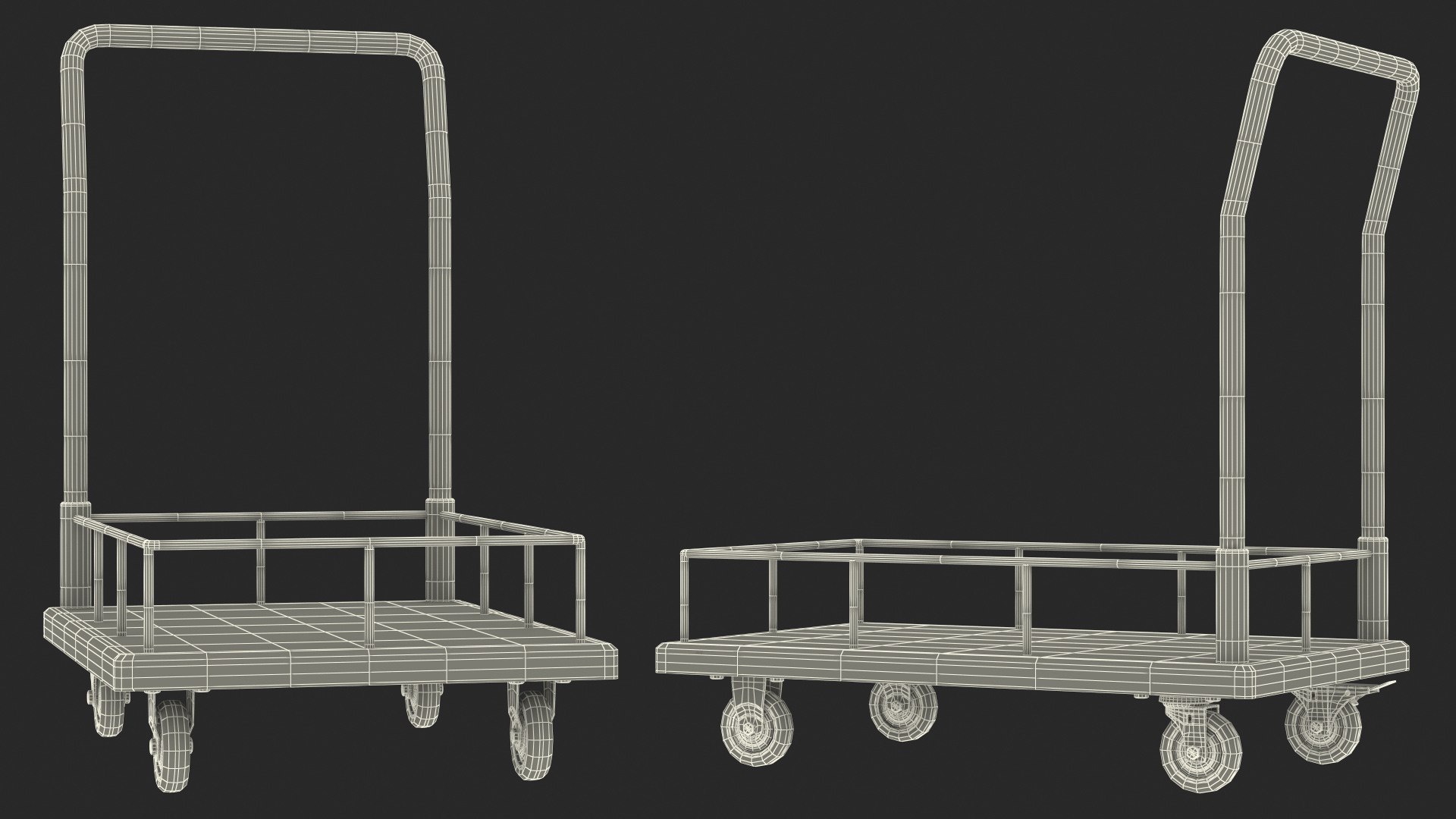 Trolley Low Platform With Railing 3D Model - TurboSquid 1888645