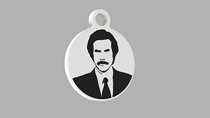 3D Anchorman - Ron Burgundy Keyring model