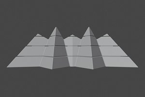 3D Futuristic Pyramidal Build Two Peaks model