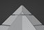 Futuristischer Pyramidenbau mit zwei Gipfeln