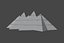 Futuristischer Pyramidenbau mit zwei Gipfeln