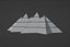 Futuristischer Pyramidenbau mit zwei Gipfeln