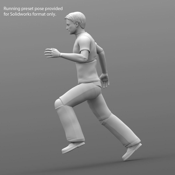 3d poseable male solidworks cad