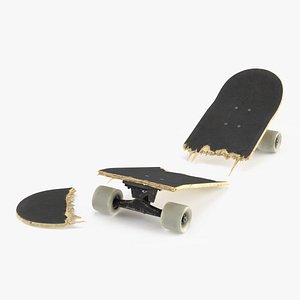 Skateboard Pieces Scattered