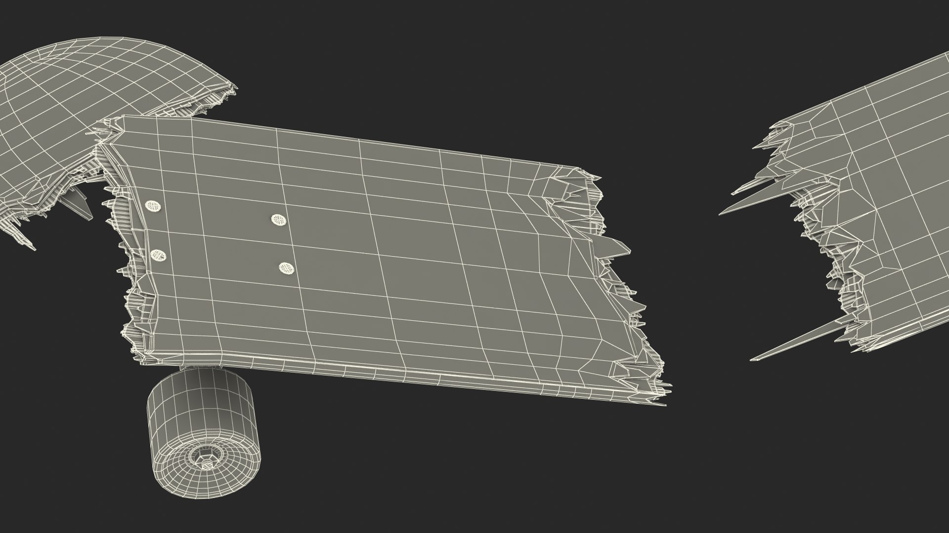 3D Skateboard Pieces Scattered Model - TurboSquid 2343076