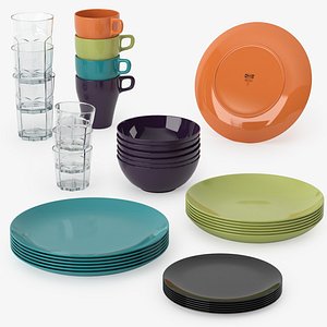 ikea dishes 3d model