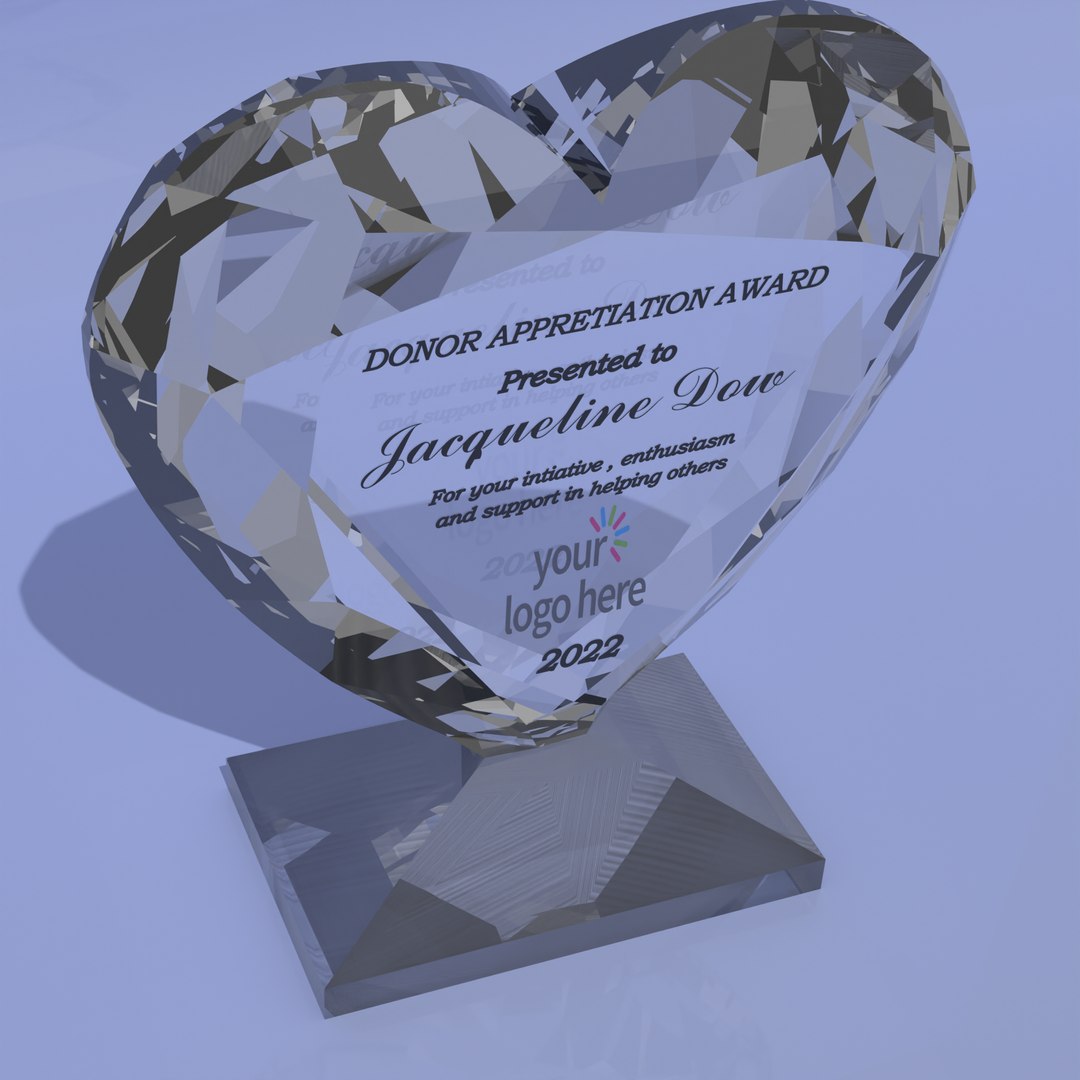 Crystal heart award 3D TurboSquid 1858898