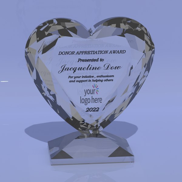 Crystal heart award 3D TurboSquid 1858898