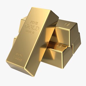 gold bar 3D model