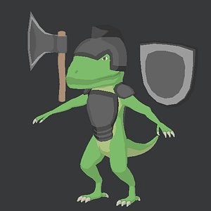 3D model solider lizard