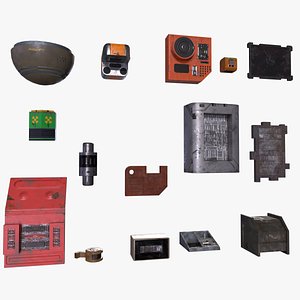 Sci-Fi Junk Tech Props Pack Dystopian Scrap Industrial Garbage  Technological Debris