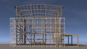 Industrial building in construction scene 26i16 3D model