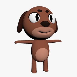 cartoon toon dog 3D model
