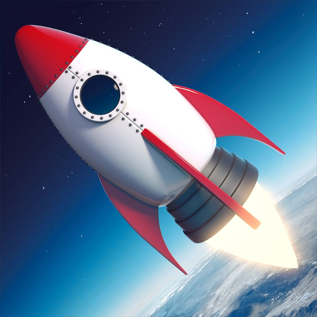 Modello 3D Cartoon Rocket Ship - TurboSquid 1234390, image size:1080x1080