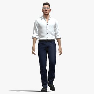 3D Business man walking