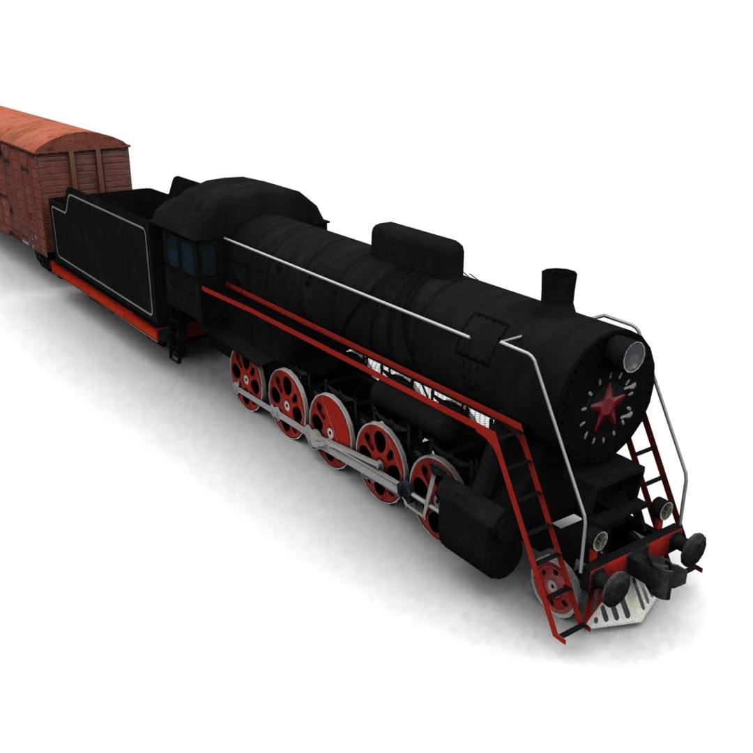 3d Low-poly Steam Locomotive L Model