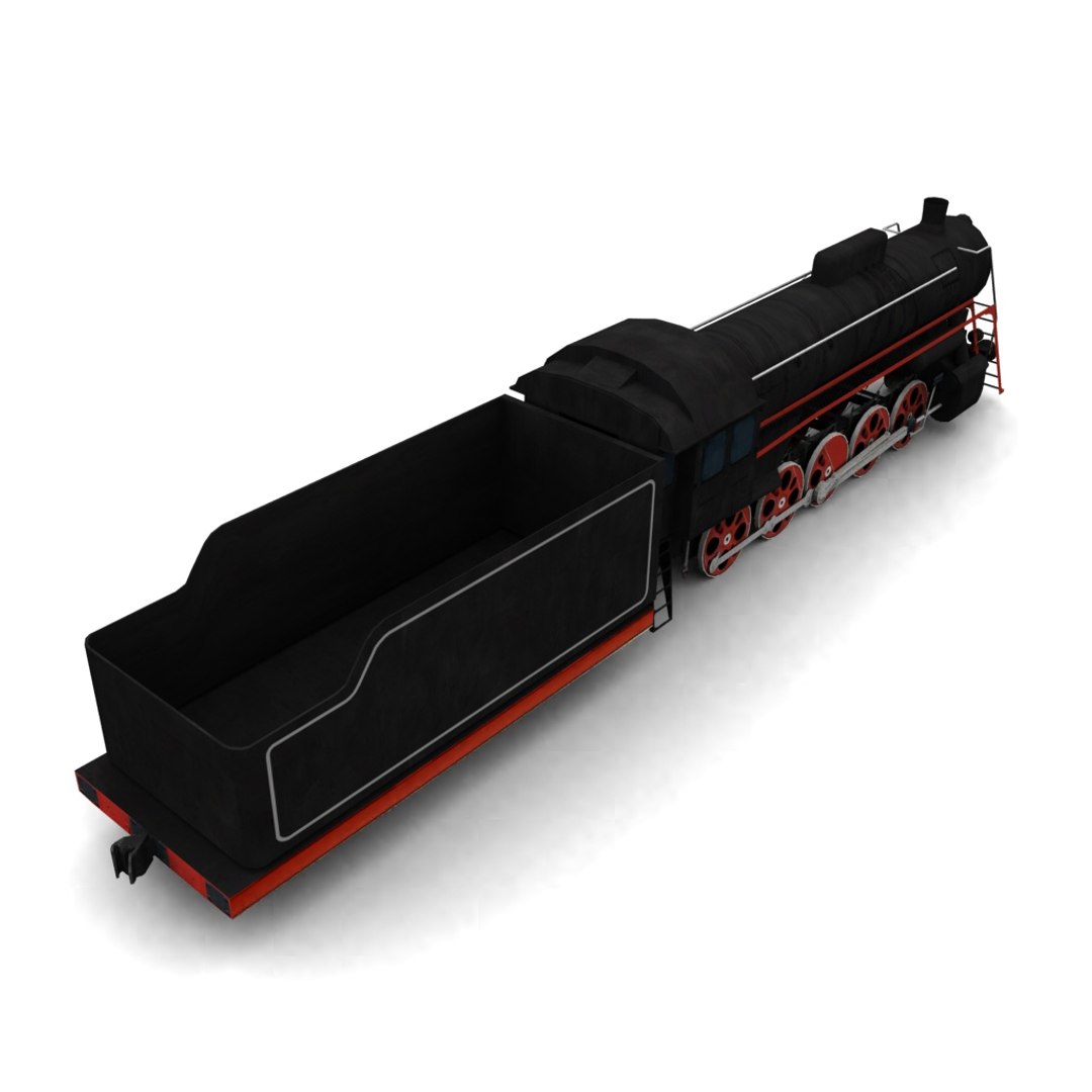 3d Low-poly Steam Locomotive L Model